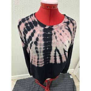 RAILS Theo black skeleton Tie Dye pullover black crewneck sweater Medium